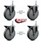 Service Caster 6 Inch Gray Polyurethane 12 MM Threaded Stem Caster Set with Brake SCC-TS20S614-PPUB-PLB-M1215-4 - alternate 3